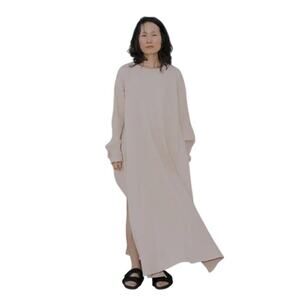 Baserange Women's Gravel Beige Shaw Kaftan Maxi Dress Size Medium Lagenlook